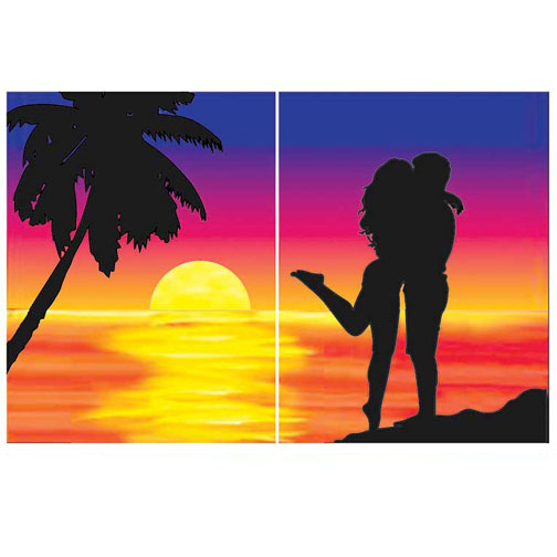 Couples Beach Sunset Acrylic Paint Set