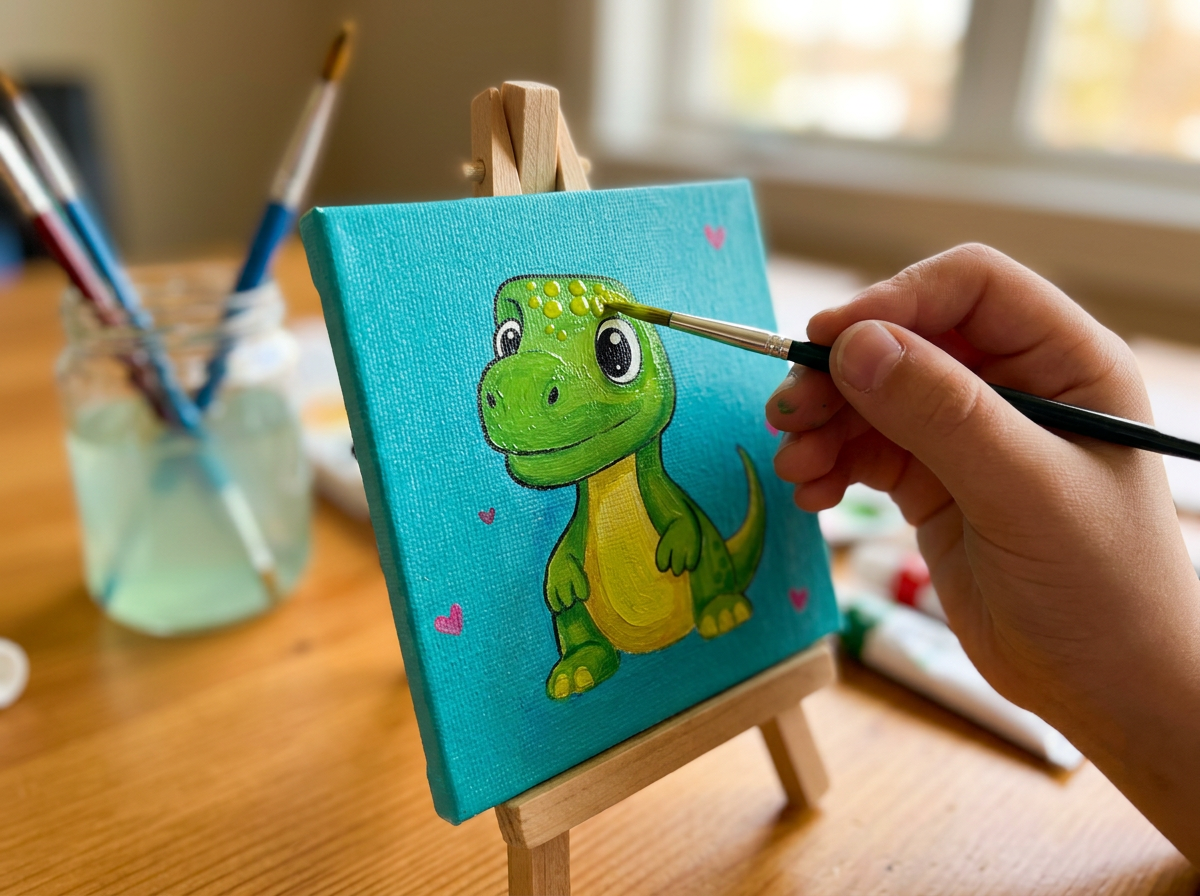 Tiny Dino Paint Kit (4x4 Canvas)