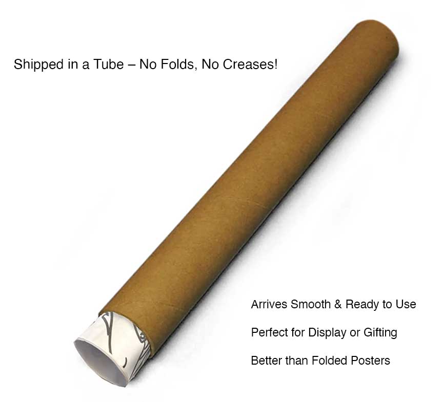 Your giant coloring poster is delivered in a protective shipping tube — never folded — so it arrives smooth, crisp, and free from permanent creases. Perfect for hanging, coloring, and gifting.