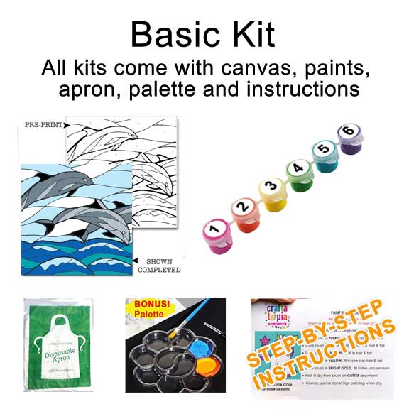 Dolphins Paint by Numbers Acrylic Kit