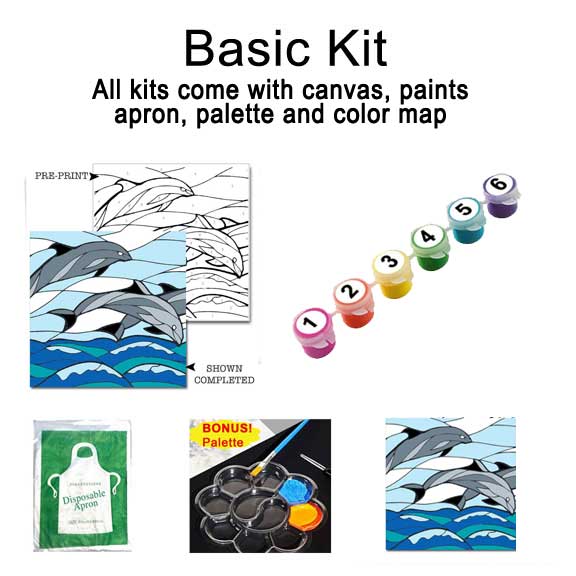 Dolphins Paint by Numbers Acrylic Kit
