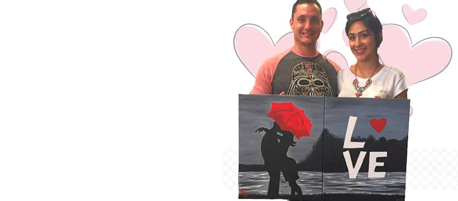 couple painting art kit