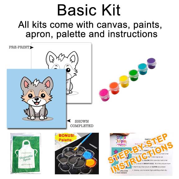 Kawaii Puppy Kids Acrylic Paint Set