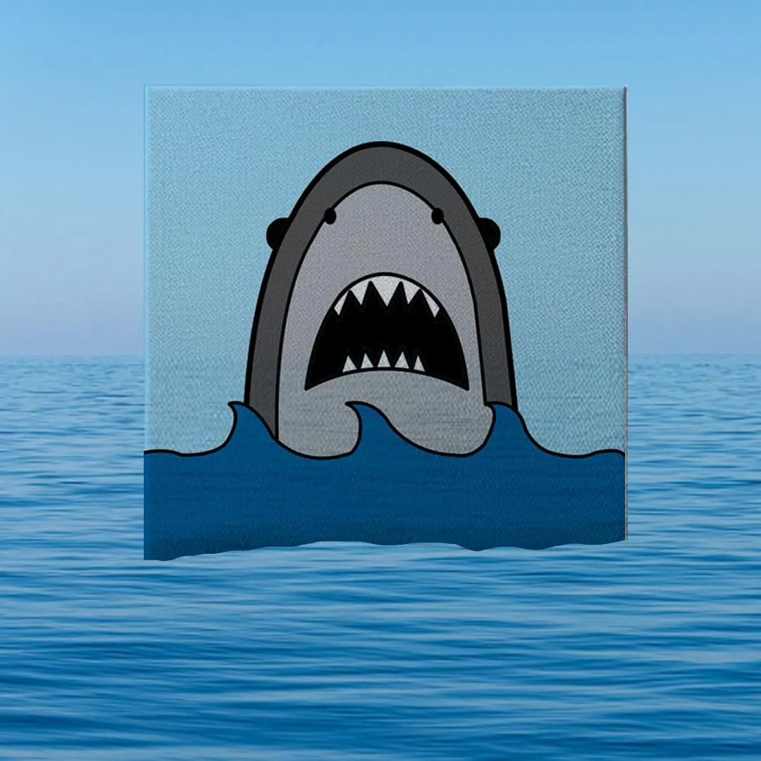 kids shark pre-printed canvas painting kit