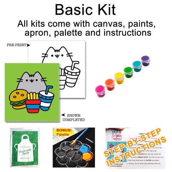 Cat with Burger Children's Acrylic Paint Set