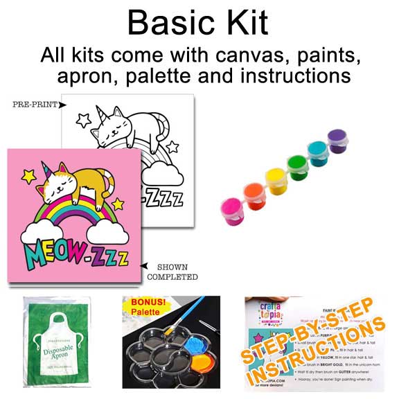 Kitty Unicorn Sleeping Kids Acrylic Paint Set