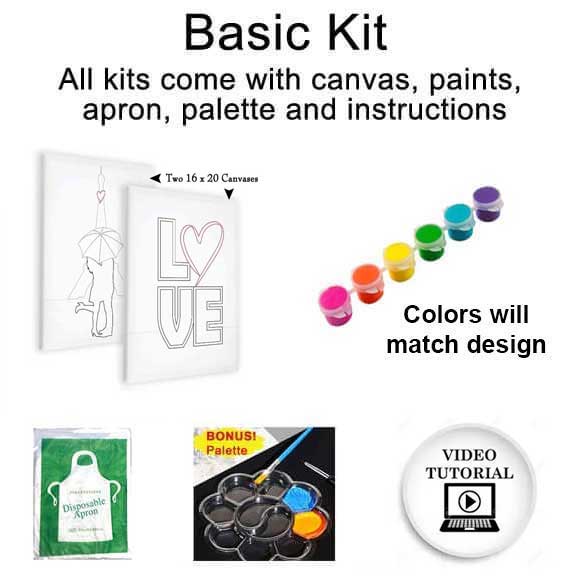 Love in Paris Couples Paint Kit