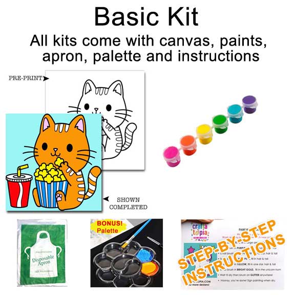 Popcorn Kitty Children's Acrylic Paint Set
