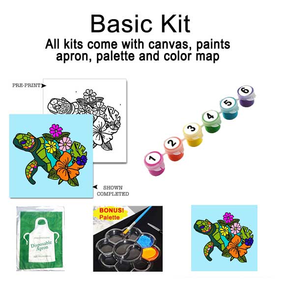 Sea Turtle Paint by Numbers Acrylic Painting Kit
