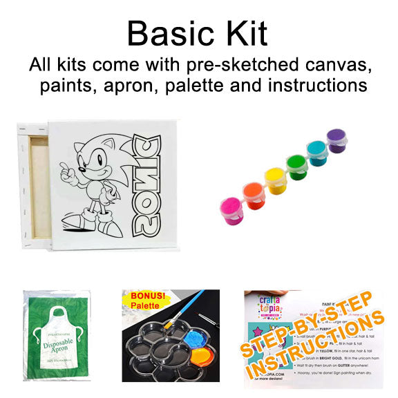 Sonic Hedgehog Children's Canvas Painting Kit