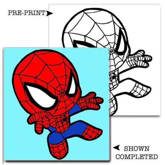 spiderman pre-sketched canvas painting kit