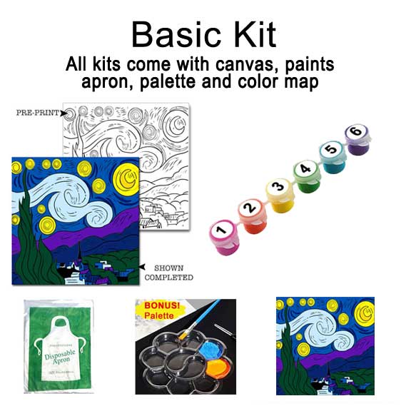 Starry Night Paint by Numbers Acrylic Painting Kit