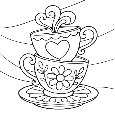 Teacup Painting Kit – 4x4 Mini Canvas DIY Art for Relaxing & Gifts