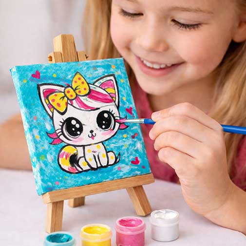 Tiny Kitty Painting Kit (4x4 Canvas)