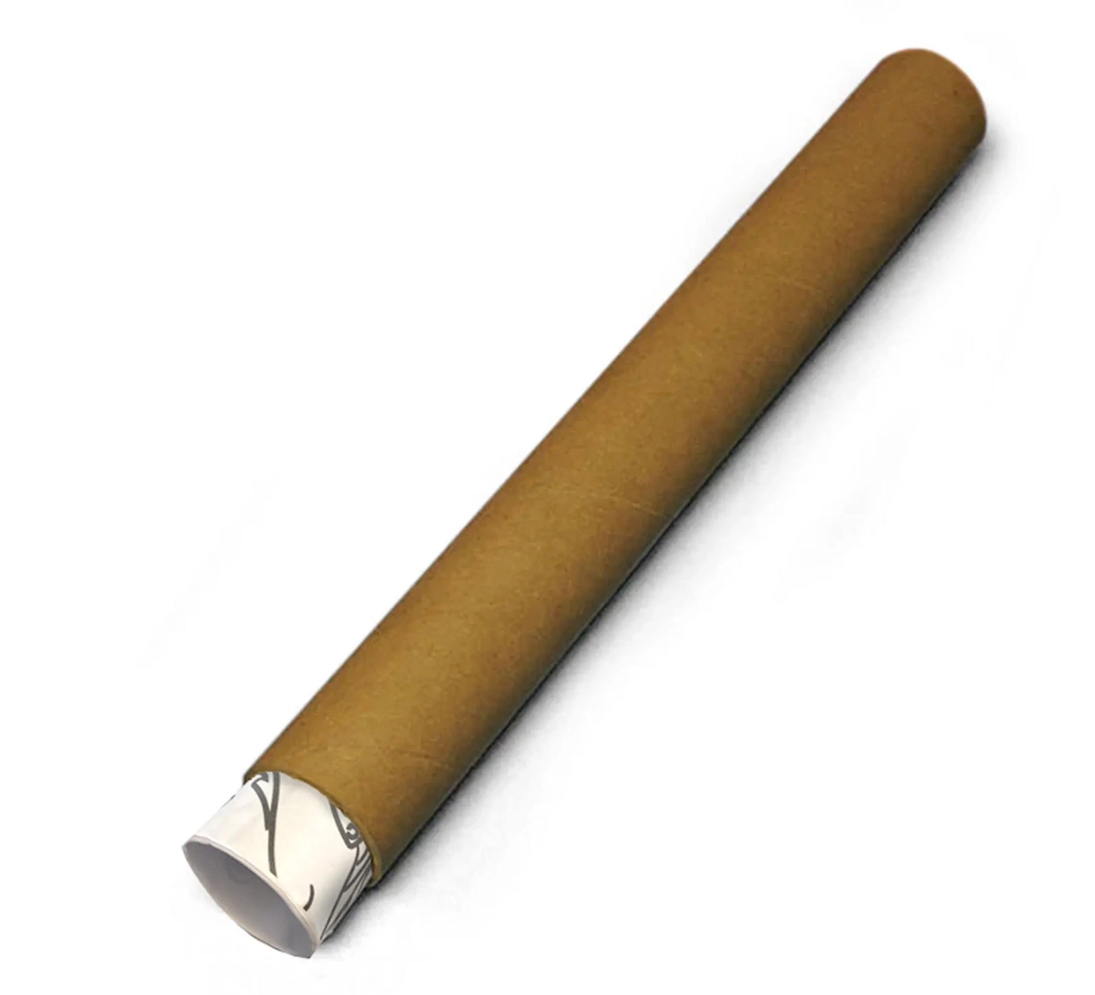 Brown cylindrical shipping tube that your giant 3 foot by 6 foot unicorn coloring poster will be ship and delivered in so that there will not be any crease line on your poster.